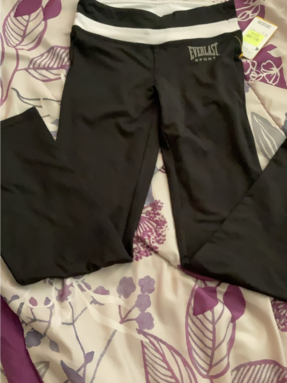 Everlast Black Workout Pants with White Waistband